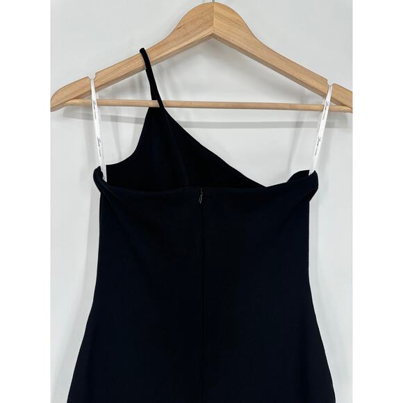 Lovers + Friends Keely One Shoulder Mini Dress Jersey Slit Bodycon, Black - Picture 9 of 15